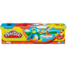 Пластилин Play-Doh, 4 банки (бирюзовый, алый, белый и желтый) Пластилин Play-Doh, 4 банки (бирюзовый, алый, белый и желтый)