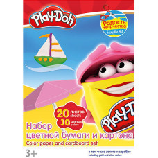 Цветная бумага и картон (20 листов), Play-Doh Цветная бумага и картон (20 листов), Play-Doh