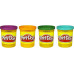 Пластилин Play-Doh, 4 банки (фиолетовый, желтый, зеленый, голубой) Пластилин Play-Doh, 4 банки (фиолетовый, желтый, зеленый, голубой)